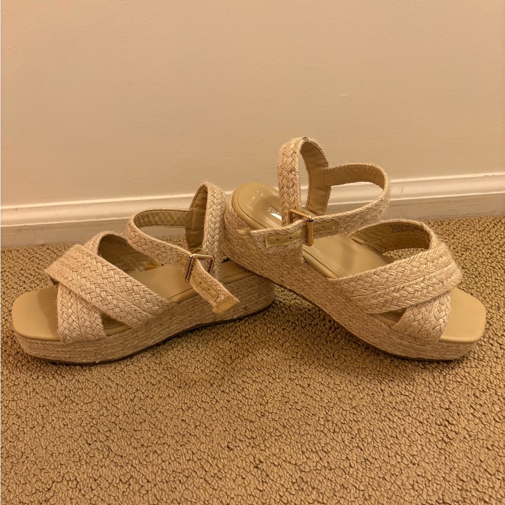 Straw Strap Summer Heeled Sandal